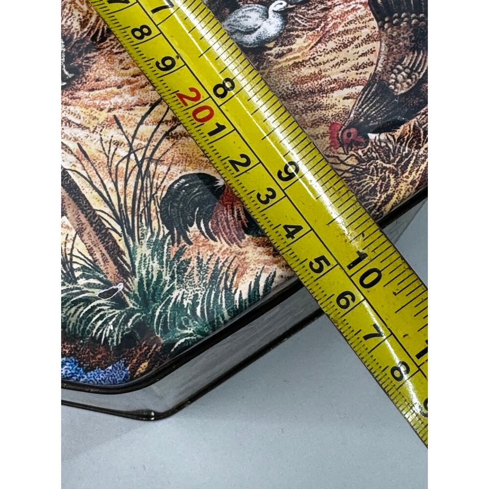 Vintage 1985 Crabtree and Evelyn Octagon Tin Farm Horse Chicken Tall Round - Picture 11 of 12